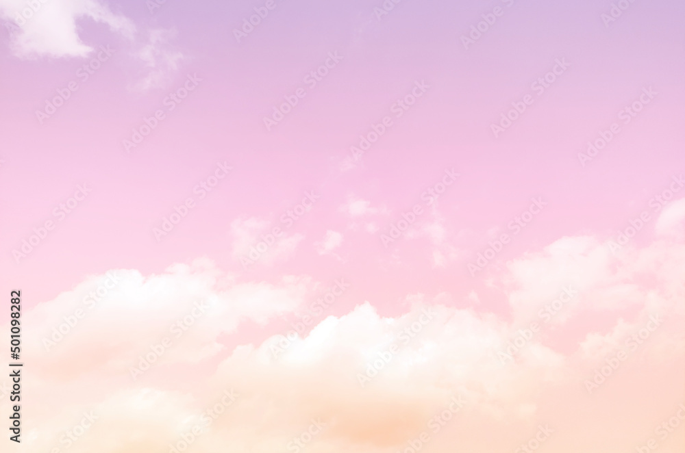 Wall mural sky and clouds in pastel tones for graphic design or wallpaper