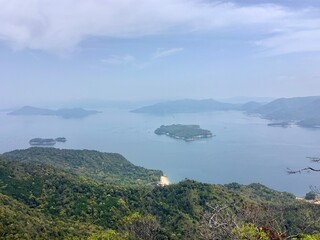 Scenery of the Seto Inland Sea from the Shishiiwa Observatory on Mt. Misen in Miyajima