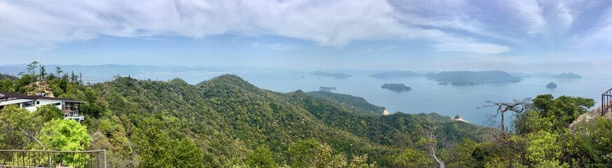 Scenery of the Seto Inland Sea from the Shishiiwa Observatory on Mt. Misen in Miyajima