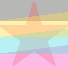 Star with multicolored layer on it