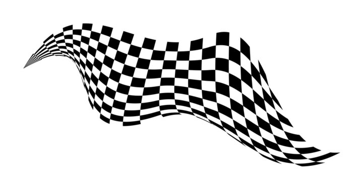 Checkered flag. Signaling on the race track