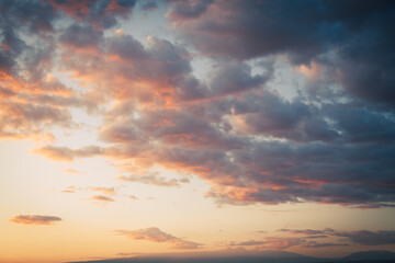 cloud the beautiful sky at sunset