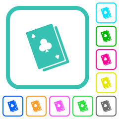 Card game solid vivid colored flat icons