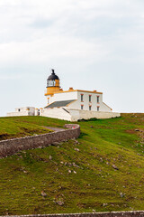 Fototapeta na wymiar Stoer Lighthouse; Old Man of Stoer Lighthouse, Scotland West Coast, NC500, North Coast 500
