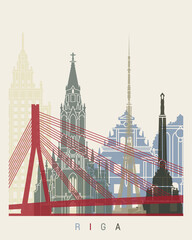 Riga skyline poster 