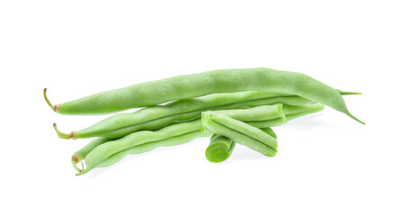 Green beans isolated on white background.