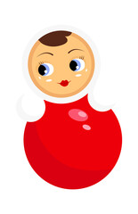 Cartoon matryoshka toy. Vector illustration