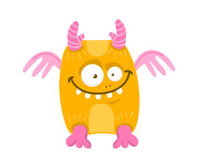 Cartoon Childish Funny monster. Vector illustration