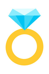 Photo Booth Prop a ring with a diamond. Vector illustration