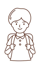 Schoolboy character. Back to School design element. Vector illustration