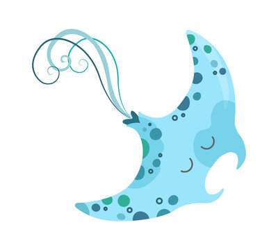 Cartoon Underwater Animal Stingray. Vector illustration