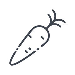 Vector carrot line icon isolated. vegetable symbol