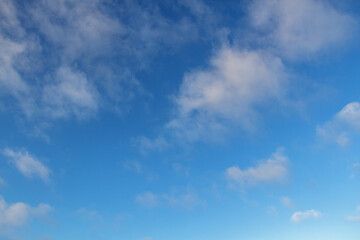 Natural daylight and white clouds on blue sky
