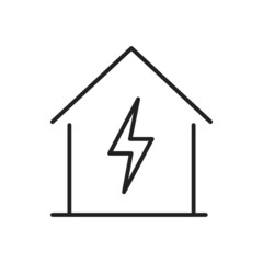 Green house energy icon. High quality black vector illustration.