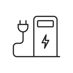 Power station energy icon. High quality black vector illustration.