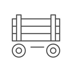 Timber trailer line outline icon