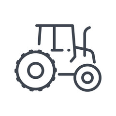 Vector agriculture tractor line icon isolated. Vehicle symbol