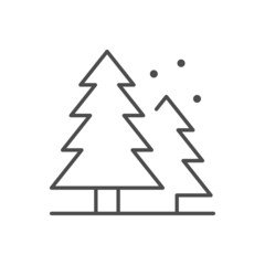 Coniferous forest line outline icon