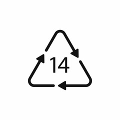 Battery recycling symbol 14 CZ . Vector illustration