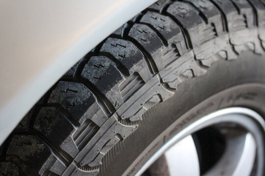 Close up of a rugged 4WD tire