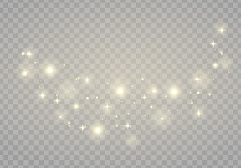 Abstract sparkles isolated on a transparent background. Bokeh lights effect. Vector dust sparks and bright stars shine with special light effect. Christmas sparkling magical. Vector illustration - obrazy, fototapety, plakaty