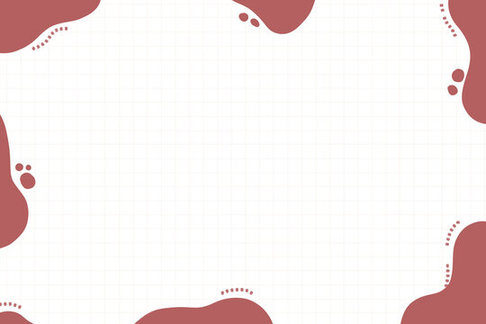 Minimal hand drawn red fluid shapes frame background, Illustation.
