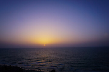 Sunset over the sea in the United Arab Emirates