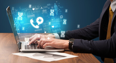 hand browsing on the internet for medical issues