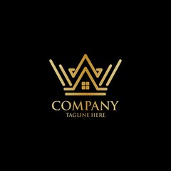 luxury house crown logo design