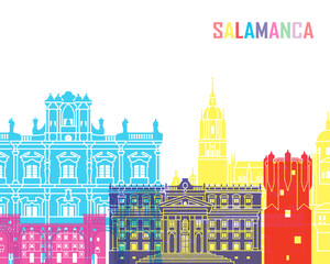 Salamanca skyline pop - obrazy, fototapety, plakaty