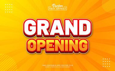 Grand opening sale poster sale banner design template with 3d editable text effect