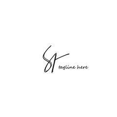 Initial Letter St Logo - Handwritten Signature Logo