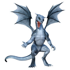 3D Rendering Fairy Tale Dragon on White