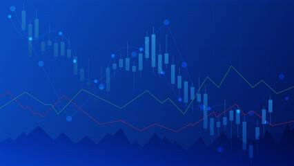 finance background concept. candlesticks chart show stock market price analysis for investment