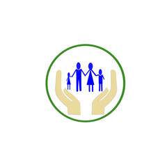 Happy family, father, mother and children, icon vector