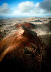Aerial View Volcanoes Dawn Corralejo