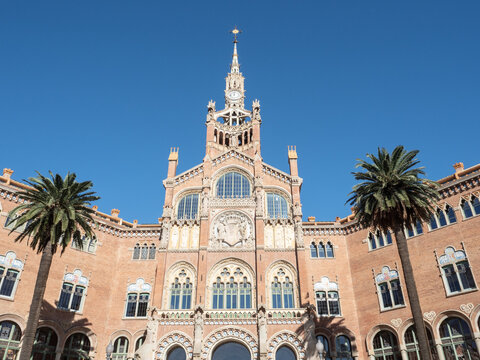 Hospital de la Santa Creu i de Sant Pau, the art nouveau former hospital of Barcelona, Barcelona, Catalonia