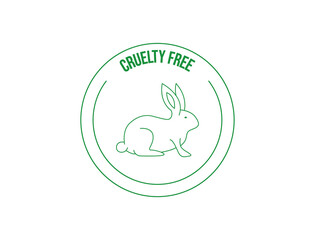 cruelty-free icon with rabbit icon vector illustration 