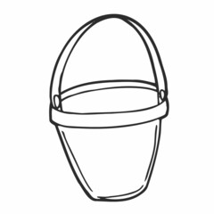 Beach sand castle bucket doodle icon vector