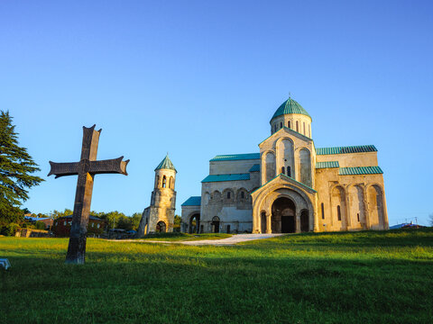 Bagrati Cathedral at sunrise, Kutaisi, Imereti, Georgia (Sakartvelo)