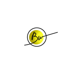 Initial Letter Ba Logo - Handwritten Signature Logo