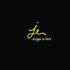 Initial Letter Je Logo - Handwritten Signature Logo
