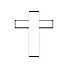 Black christian crucifix cross icon on white background flat vector icon design.