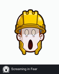 Construction Worker - Expressions - Concerned - Screaming in Fear