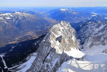The Zugspitze - the highest point of Germany. The Alps, Germany, Europe. 
