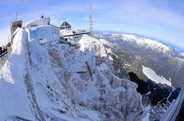 The Zugspitze - the highest point of Germany. The Alps, Germany, Europe. 
