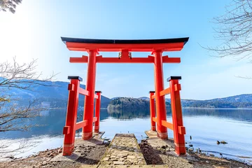  初春の箱根神社　平和の鳥居　神奈川県箱根町　Hakone Shrine in early spring.  Torii of Peace. Kanagawa-ken Hakone town. © M・H