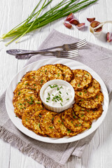 spelt flour pancakes on white plate, top view