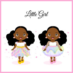 Two beautiful cute little girls with unicorn dress