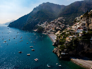 Amalfi Coast, Campania, Italy. Aerial drone view.